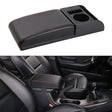 Car Multi-functional Dual USB Armrest Box Booster Pad, Carbon Fiber Leather Straight Type (Black Red) - Seat Accessories by PMC TechLife | Online Shopping South Africa | PMC TechLife | Buy Now Pay Later Mobicred