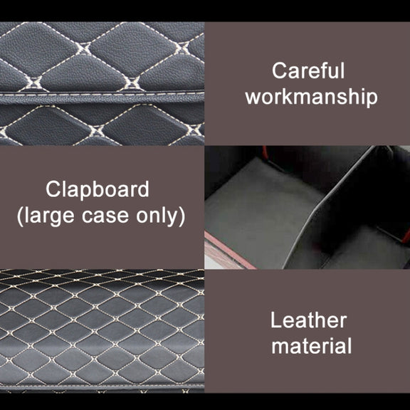 Car Trunk Foldable Storage Box, Checkered Middle Size: 40 x 32 x 30cm (Black Red)