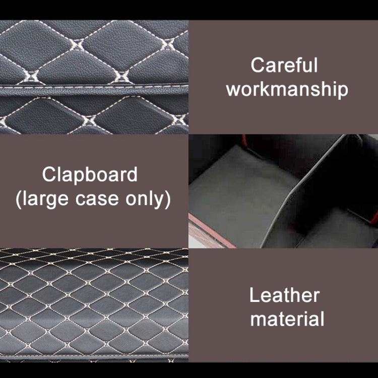 Car Trunk Foldable Storage Box, Checkered Large Size: 54 x 32 x 30cm (Beige)