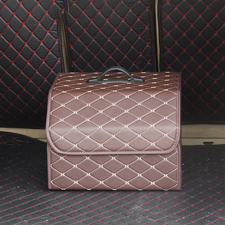 Car Trunk Foldable Storage Box, Rhombic Grid Middle Size: 40 x 32 x 30cm (Coffee) - free shipping - PMC Jewellery - Order now!