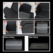 Car Trunk Foldable Storage Box, Rhombic Grid Middle Size: 40 x 32 x 30cm (Coffee)