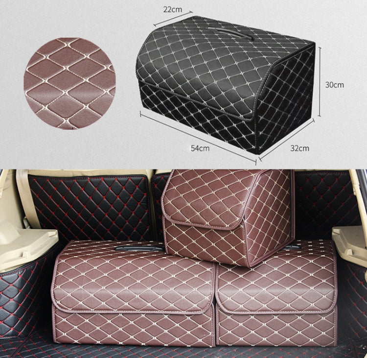 Car Trunk Foldable Storage Box, Rhombic Grid Large Size: 54 x 32 x 30cm (Coffee) - Stowing Tidying by PMC TechLife | Online Shopping South Africa | PMC TechLife | Buy Now Pay Later Mobicred