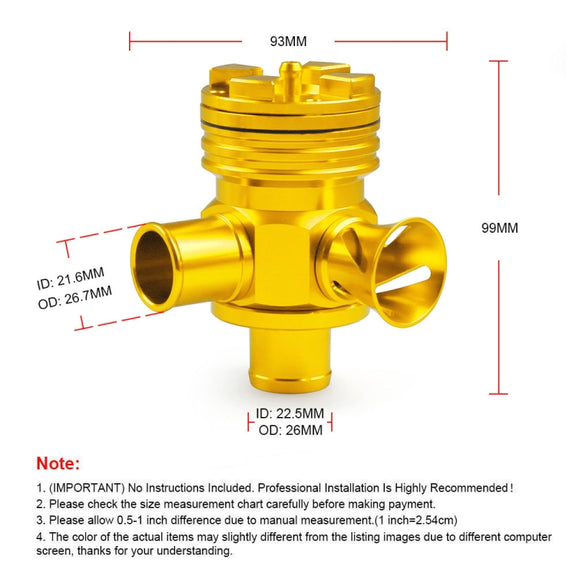 Car Modified Pressure Relief Valve 1.8T/2.7T Discharge Valve for Volkswagen GTi Jetta / Audi A3 A4 A6 TT (Blue)