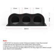 Car 52mm 3 Holes Dash Gauge Meter Pod Mount Holder, Carbon Fiber