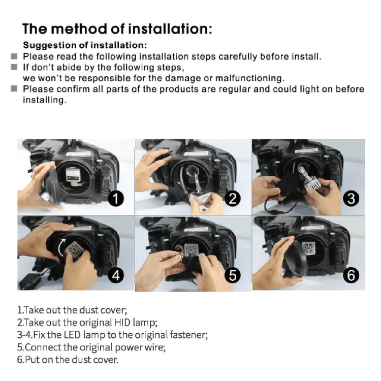 1 Pair D Series D1S Car HID Ballast to LED Headlight DC12V / 35W / 6000K / 5000LM - LED Headlamps by PMC TechLife | Online Shopping South Africa | PMC TechLife | Buy Now Pay Later Mobicred