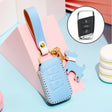 Hallmo Car Female Style Cowhide Leather Key Protective Cover for Volkswagen, A Type(Sky Blue) - free shipping - PMC TechLife - Order now!