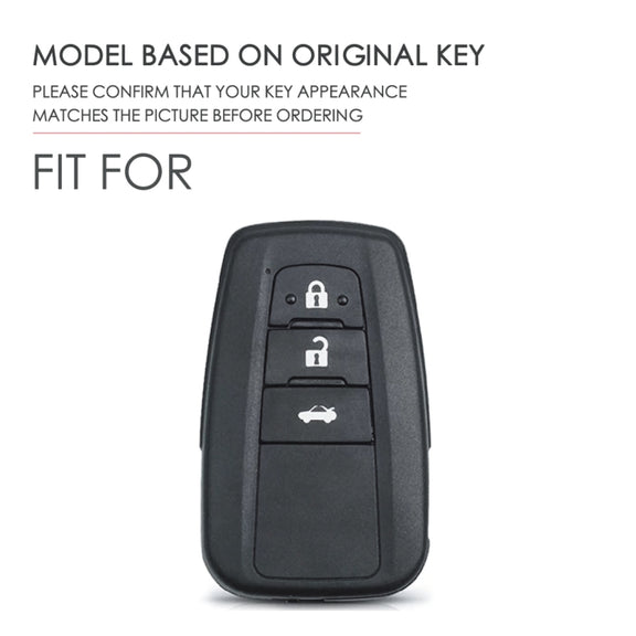 Hallmo Car Female Style Cowhide Leather Key Protective Cover for Toyota(Sky Blue)