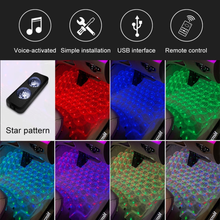 A17 Car Colorful Voice-activated RGB Foot LED Atmosphere Light, Single Light Star Version - Atmosphere lights by PMC TechLife | Online Shopping South Africa | PMC TechLife | Buy Now Pay Later Mobicred