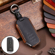 Hallmo Car Cowhide Leather Key Protective Cover for KIA(Black)