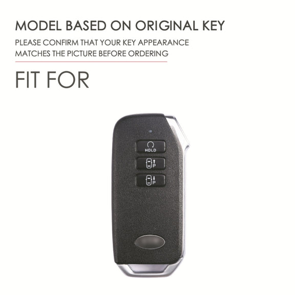 Hallmo Car Cowhide Leather Key Protective Cover for KIA(Black)