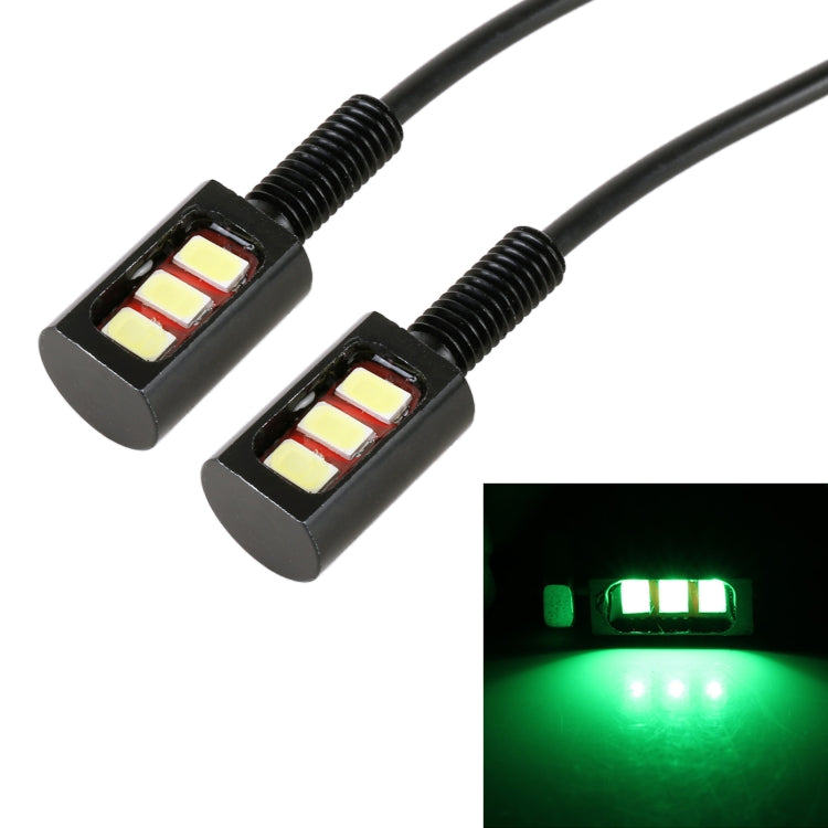 1 Pair DC12V 0.4W 3LEDs SMD-5630 Car / Motorcycle License Plate Light, Cable Length: 27cm (Green Light) - License Plate Lights by PMC TechLife | Online Shopping South Africa | PMC TechLife | Buy Now Pay Later Mobicred