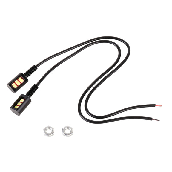 1 Pair DC12V 0.4W 3LEDs SMD-5630 Car / Motorcycle License Plate Light, Cable Length: 27cm (Red Light)