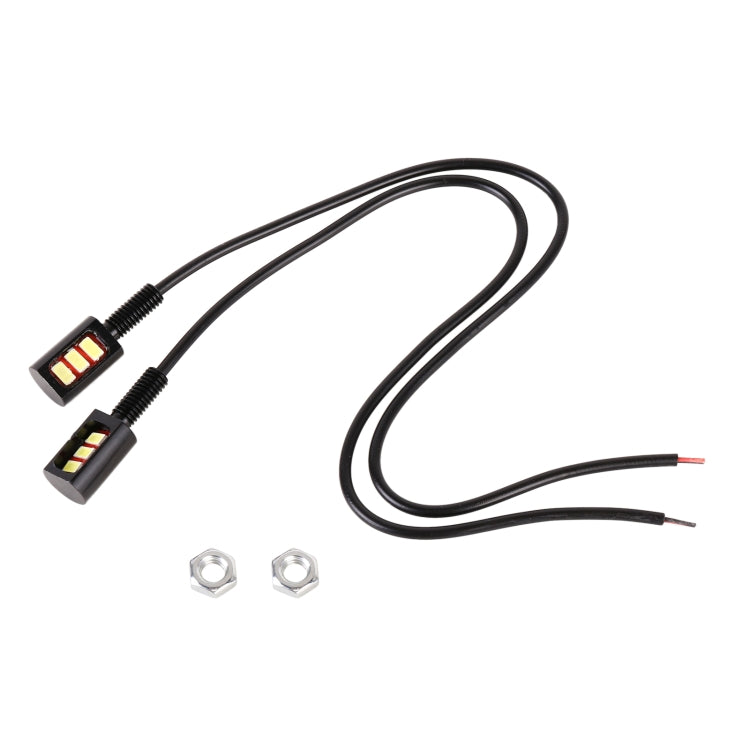 1 Pair DC12V 0.4W 3LEDs SMD-5630 Car / Motorcycle License Plate Light, Cable Length: 27cm (Red Light)