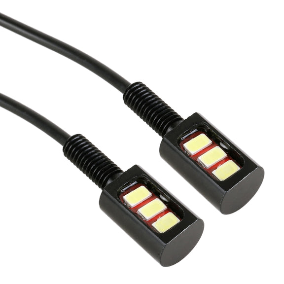 1 Pair DC12V 0.4W 3LEDs SMD-5630 Car / Motorcycle License Plate Light, Cable Length: 27cm (Red Light)
