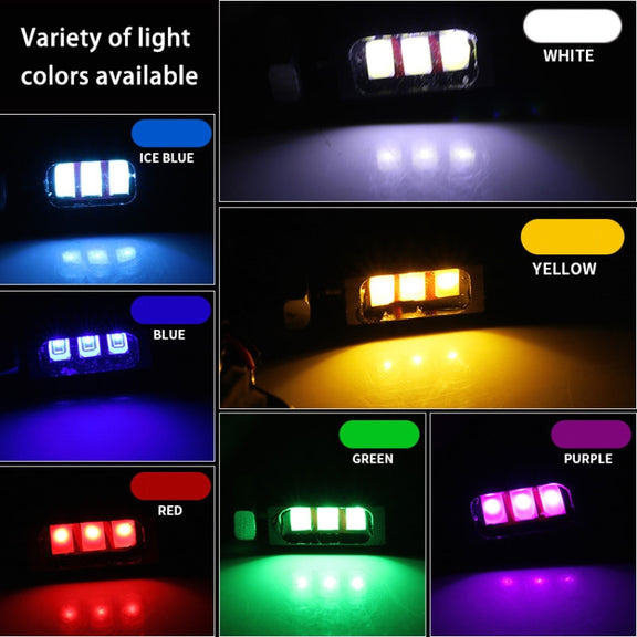 1 Pair DC12V 0.4W 3LEDs SMD-5630 Car / Motorcycle License Plate Light, Cable Length: 27cm (Red Light)