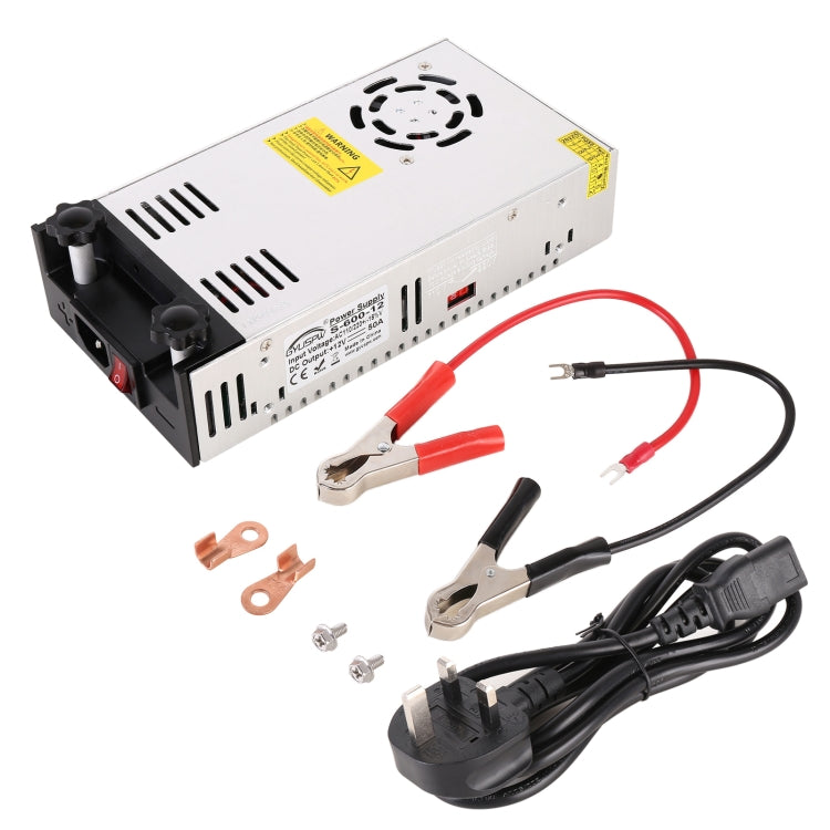 S-600-12 DC12V 600W 50A DIY Regulated DC Switching Power Supply Power Step-down Transformer with Clip, UK Plug - Step-down Transformer by PMC TechLife | Online Shopping South Africa | PMC TechLife | Buy Now Pay Later Mobicred