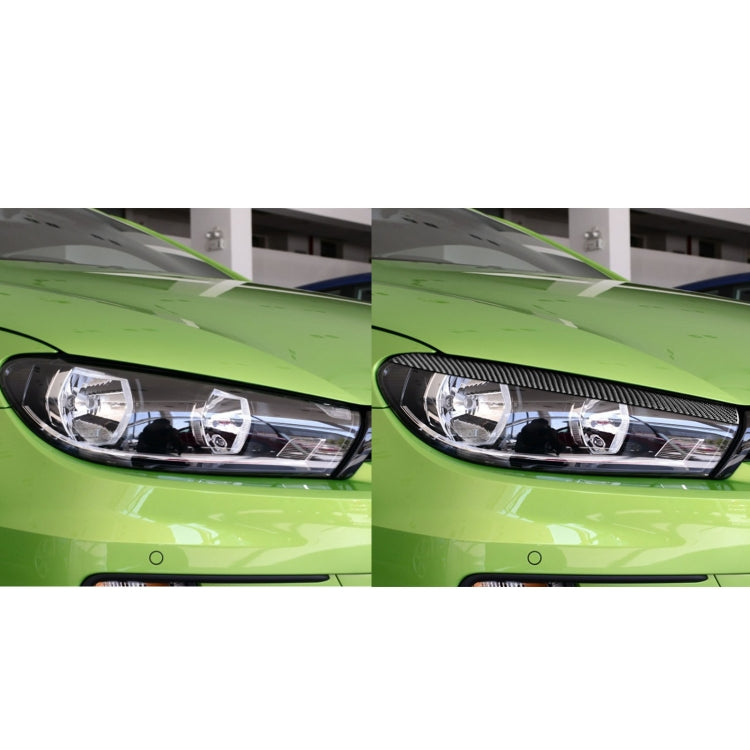 2 PCS / Set Carbon Fiber Car Light Eyebrow Decorative Sticker for Volkswagen Scirocco 2009-2016,Left and Right Drive Universal