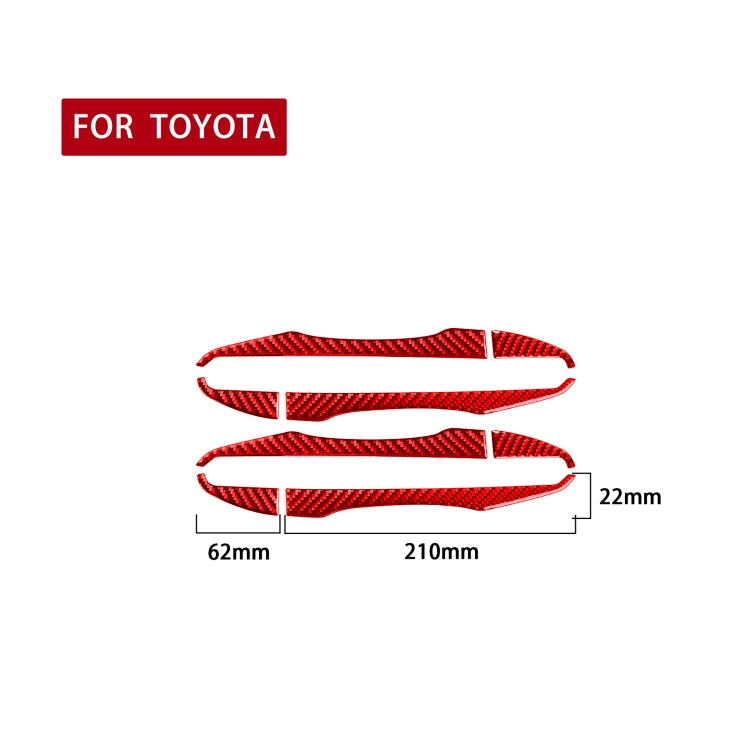 8 PCS / Set Carbon Fiber Car Outer Handle Decorative Sticker for Toyota Corolla 2014-2018,Left and Right Drive Universal(Red)