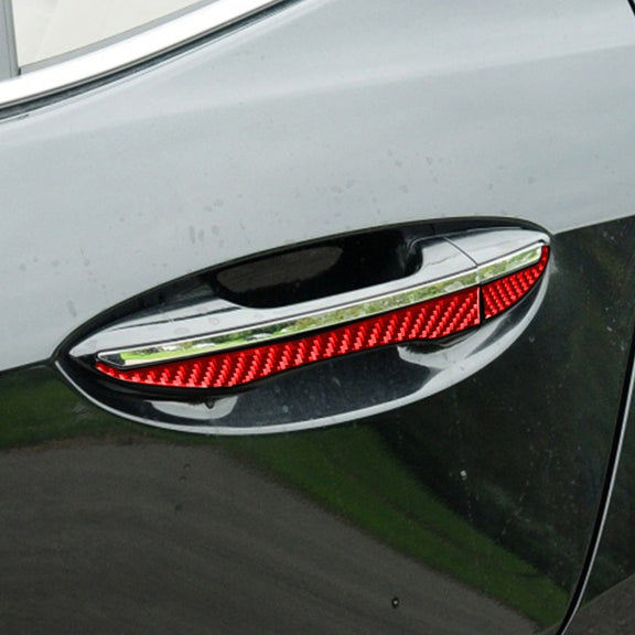 8 PCS / Set Carbon Fiber Car Outer Handle Decorative Sticker for Toyota Corolla 2014-2018,Left and Right Drive Universal(Red)