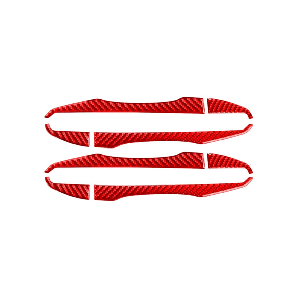8 PCS / Set Carbon Fiber Car Outer Handle Decorative Sticker for Toyota Corolla 2014-2018,Left and Right Drive Universal(Red)