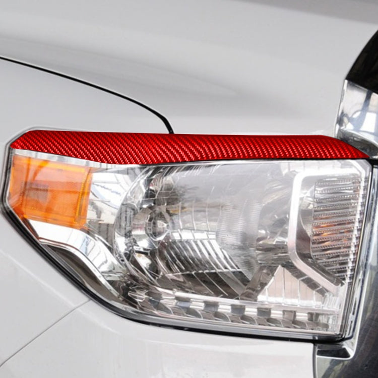 2 PCS / Set Carbon Fiber Car Headlight Eyebrow Decorative Sticker for Toyota Tundra 2014-2018,Left and Right Drive Universal(Red) - Lamp Decoration by PMC TechLife | Online Shopping South Africa | PMC TechLife | Buy Now Pay Later Mobicred