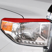 2 PCS / Set Carbon Fiber Car Headlight Eyebrow Decorative Sticker for Toyota Tundra 2014-2018,Left and Right Drive Universal(Red)