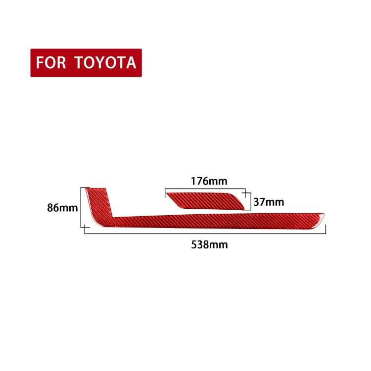 2 PCS / Set Carbon Fiber Car Central Control Gear Side Trim Decorative Sticker for Toyota Tundra 2014-2018,Left and Right Drive Universal (Red)