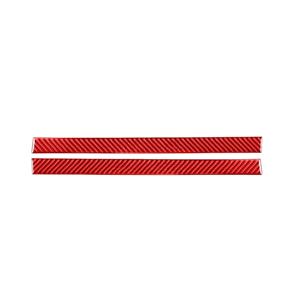 2 PCS / Set Carbon Fiber Car Rearview Mirror Anti Chafing Strip Decorative Sticker for Toyota Tundra 2014-2018,Left and Right Drive Universal(Red)