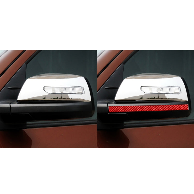 2 PCS / Set Carbon Fiber Car Rearview Mirror Anti Chafing Strip Decorative Sticker for Toyota Tundra 2014-2018,Left and Right Drive Universal(Red)