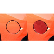 Carbon Fiber Car Fuel Tank Cap Decorative Sticker for Toyota Tundra 2014-2018,Left and Right Drive Universal (Red)