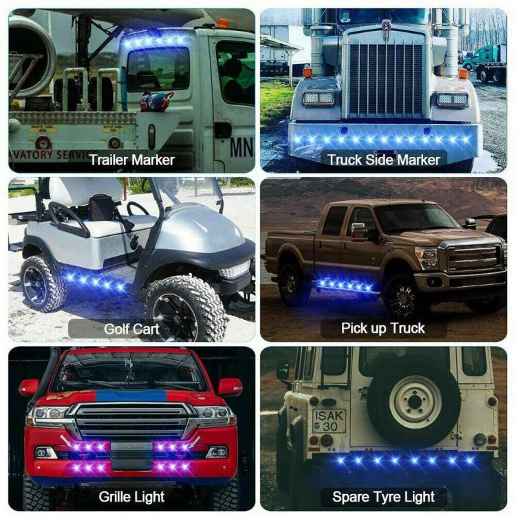 10 PCS MK-118 3/4 inch Metal Frame Car / Truck 3LEDs Side Marker Indicator Lights Bulb Lamp (Blue Light) - Clearance Lights by PMC TechLife | Online Shopping South Africa | PMC TechLife | Buy Now Pay Later Mobicred