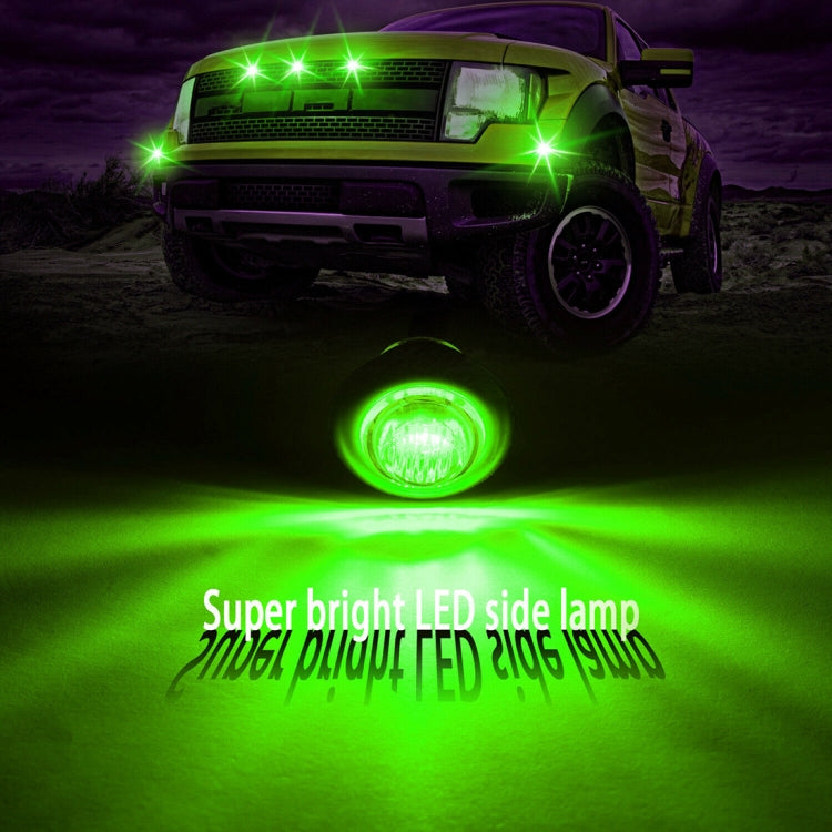 10 PCS MK-118 3/4 inch Metal Frame Car / Truck 3LEDs Side Marker Indicator Lights Bulb Lamp (Green Light) - Clearance Lights by PMC TechLife | Online Shopping South Africa | PMC TechLife | Buy Now Pay Later Mobicred