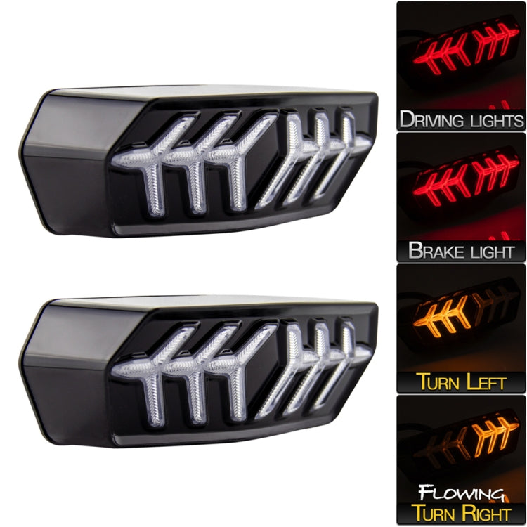 2 PCS KC670 Motorcycle Integrated Flashing Turn Signal Brake Tail Light for Honda MSX125 CBR650F CTX700(Transparent) - Signal Lights by PMC TechLife | Online Shopping South Africa | PMC TechLife | Buy Now Pay Later Mobicred