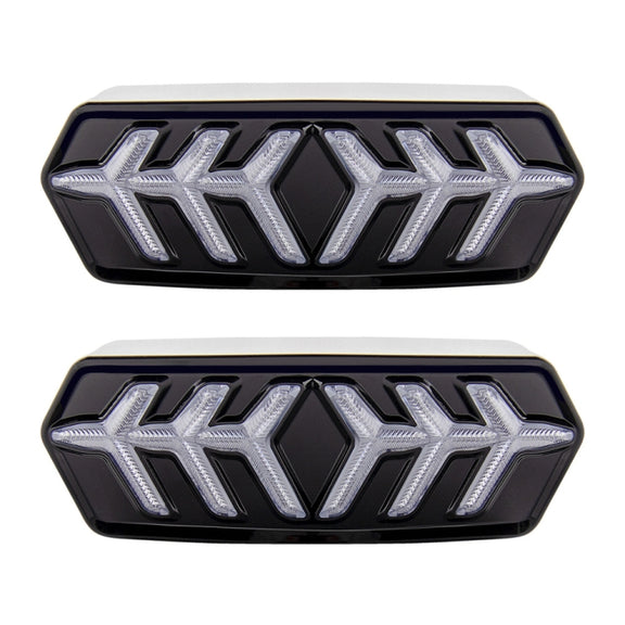 2 PCS KC670 Motorcycle Integrated Flashing Turn Signal Brake Tail Light for Honda MSX125 CBR650F CTX700(Transparent)