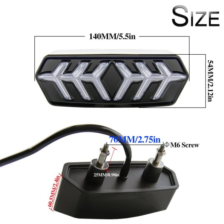 2 PCS KC670 Motorcycle Integrated Flashing Turn Signal Brake Tail Light for Honda MSX125 CBR650F CTX700(Transparent Black)