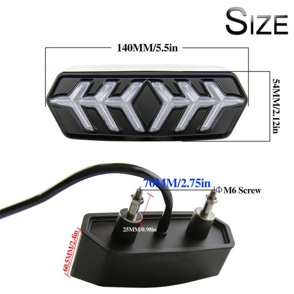 2 PCS KC670 Motorcycle Integrated Flashing Turn Signal Brake Tail Light for Honda MSX125 CBR650F CTX700(Transparent)