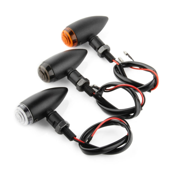 2 PCS KC805 Motorcycle Retro Metal Turn Signal Light (Transparent)