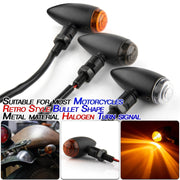 2 PCS KC805 Motorcycle Retro Metal Turn Signal Light (Transparent)