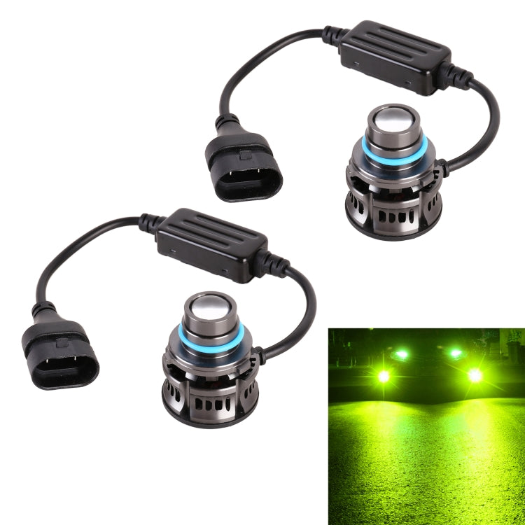 1 Pair 9005 27W / DC12V Car Aluminum Alloy LED Headlight (Lime Green) - LED Headlamps by PMC TechLife | Online Shopping South Africa | PMC TechLife | Buy Now Pay Later Mobicred