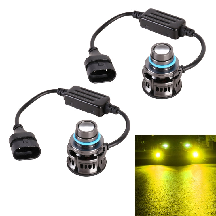 1 Pair 9006 27W / DC12V Car Aluminum Alloy Flashing LED Headlight (Gold Light) - LED Headlamps by PMC TechLife | Online Shopping South Africa | PMC TechLife | Buy Now Pay Later Mobicred