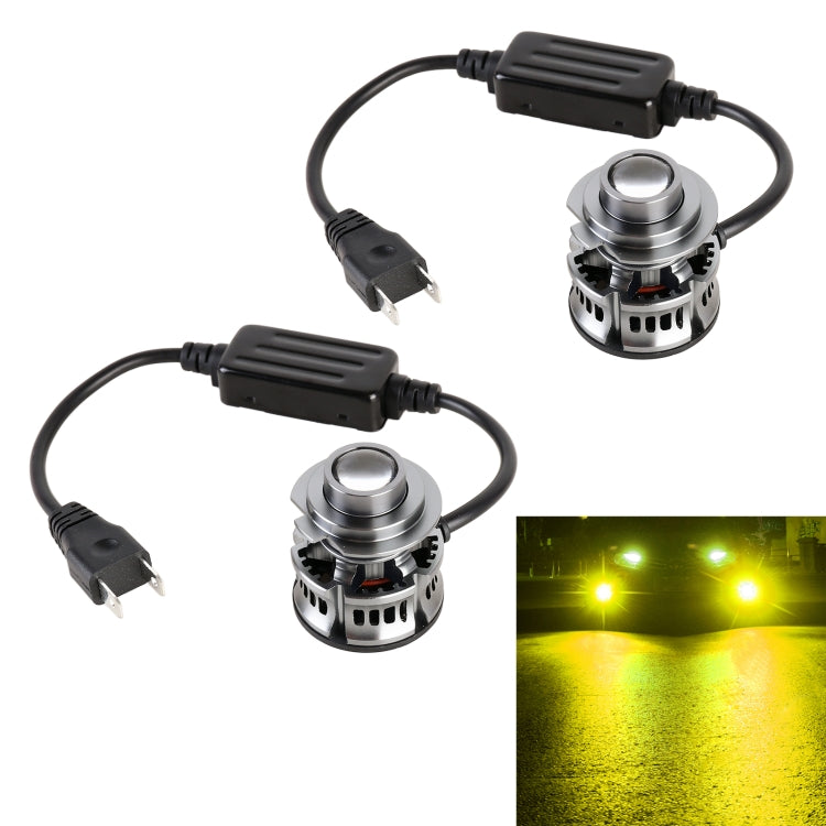 1 Pair H7 27W / DC12V Car Aluminum Alloy Flashing LED Headlight (Gold Light) - LED Headlamps by PMC TechLife | Online Shopping South Africa | PMC TechLife | Buy Now Pay Later Mobicred