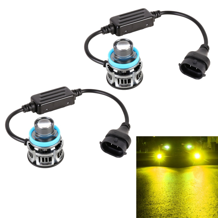 1 Pair H11 27W / DC12V Car Aluminum Alloy Flashing LED Headlight (Gold Light) - LED Headlamps by PMC TechLife | Online Shopping South Africa | PMC TechLife | Buy Now Pay Later Mobicred