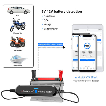 KONNWEI BK100 X431 BST360 Car Bluetooth Battery Tester (Black) - free shipping - PMC Jewellery - Order now!