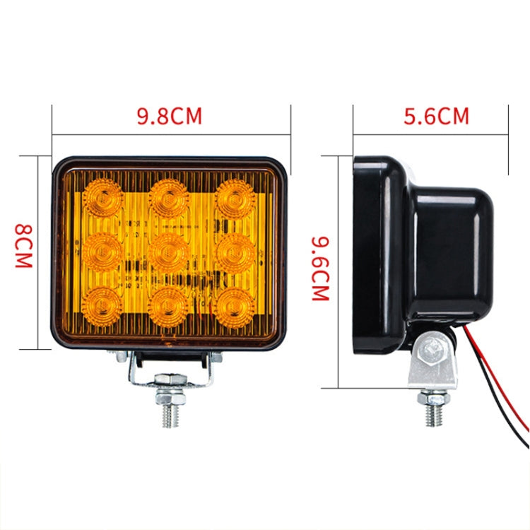 2 PCS ZS-7013 3 inch 9LEDs Strobe Waterproof Car / Truck Warning Light (Yellow Light) - Warning Lights by PMC TechLife | Online Shopping South Africa | PMC TechLife | Buy Now Pay Later Mobicred