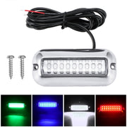 2 PCS MK-027 Ship / Yacht 10-30V 27LEDs Water-resistant Stainless Steel Underwater Light(Red Light)