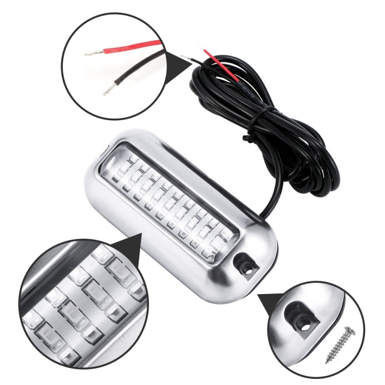 2 PCS MK-027 Ship / Yacht 10-30V 27LEDs Water-resistant Stainless Steel Underwater Light(Green Light)