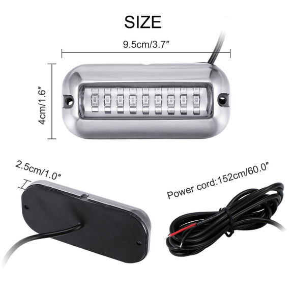 2 PCS MK-027 Ship / Yacht 10-30V 27LEDs Water-resistant Stainless Steel Underwater Light(Blue Light)
