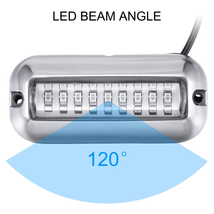 2 PCS MK-027 Ship / Yacht 10-30V 27LEDs Water-resistant Stainless Steel Underwater Light(Red Light)