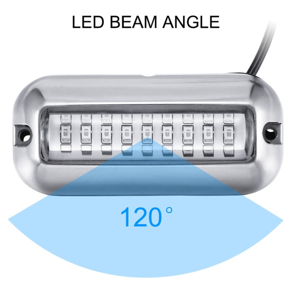 2 PCS MK-027 Ship / Yacht 10-30V 27LEDs Water-resistant Stainless Steel Underwater Light(Green Light)