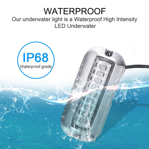 2 PCS MK-027 Ship / Yacht 10-30V 27LEDs Water-resistant Stainless Steel Underwater Light(Green Light)